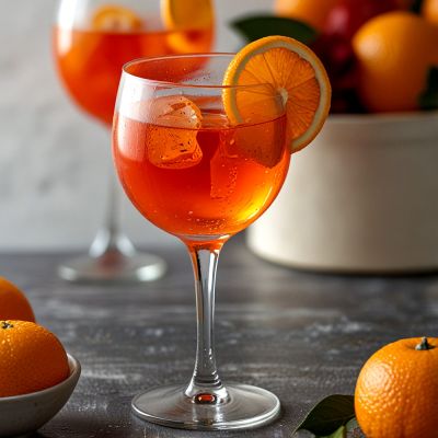 Drink Aperol Spritz Drink Aperol Spritz z Prosecco i wodą gazowaną