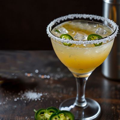 Spicy Margarita drink z tequili  i likieru pomarańczowego